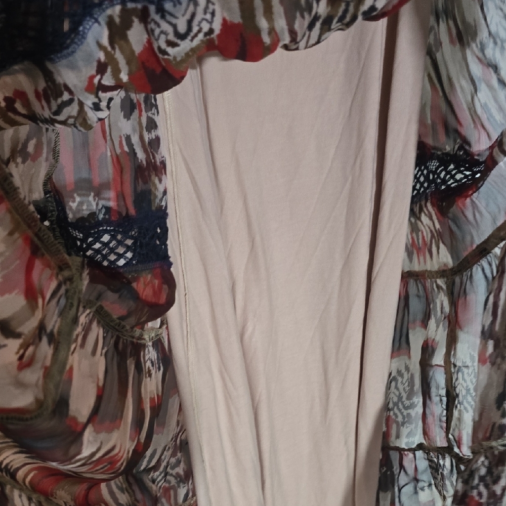 Sundance Ikat Print Blouse in Red, Gray and Navy - Picture 6 of 8